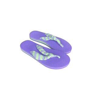 KuaiLu Womens Arch Support Flip Flops Thong Sandals  Green / Purple Size 9